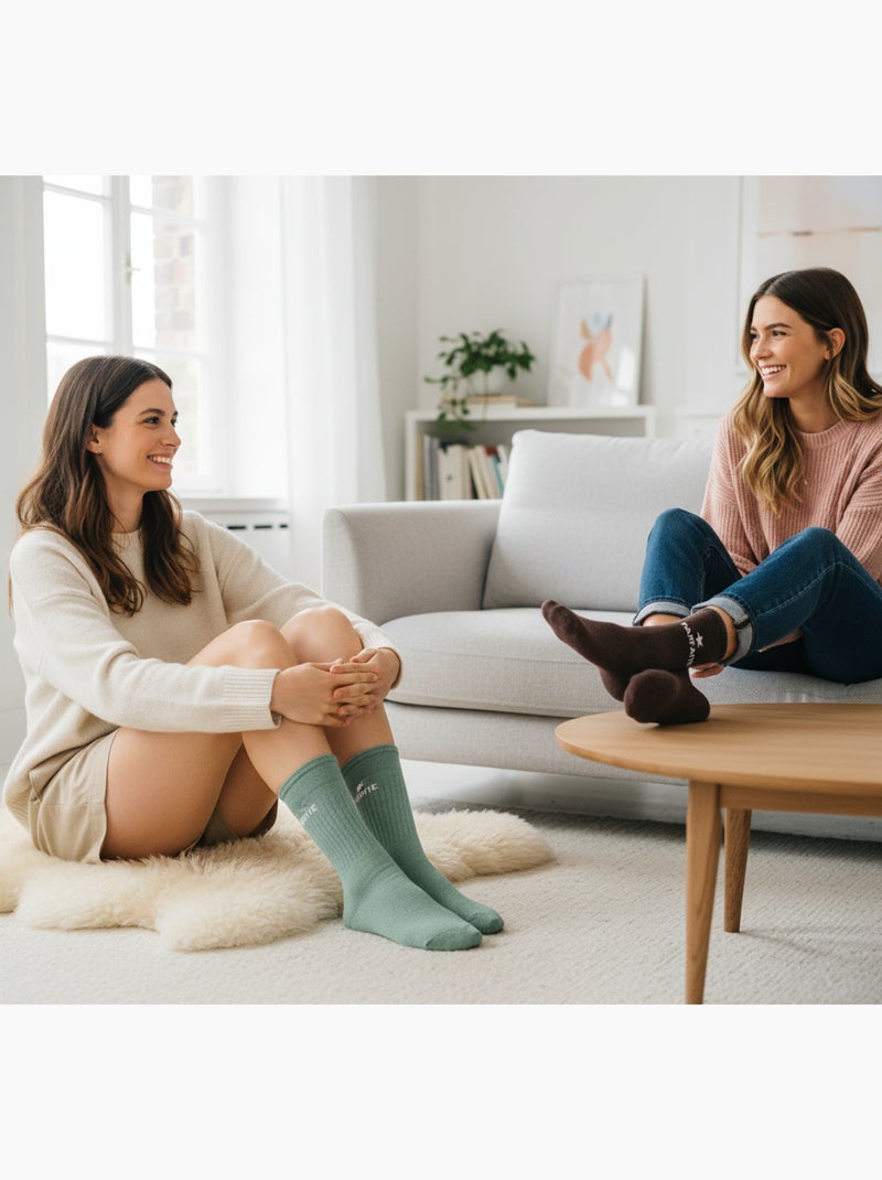 Chaussettes à paillettes Femme Message Humoristique Pack de 2 Paires Marron - Kiabi