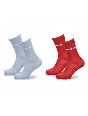 Chaussettes à paillettes Femme Message Humoristique Pack de 2 Paires