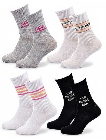 Chaussettes à paillettes Femme Message Humoristique Pack de 4 Paires