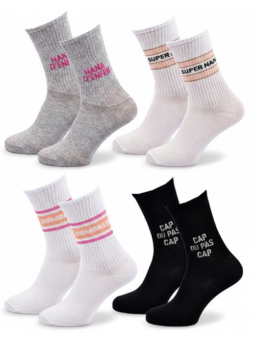 Chaussettes à paillettes Femme Message Humoristique Pack de 4 Paires - Kiabi