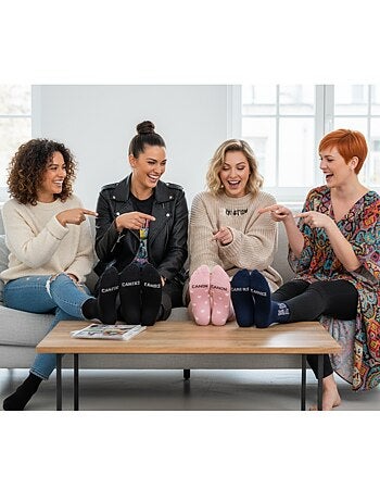 Chaussettes à paillettes Femme Message Humoristique Pack de 4 Paires