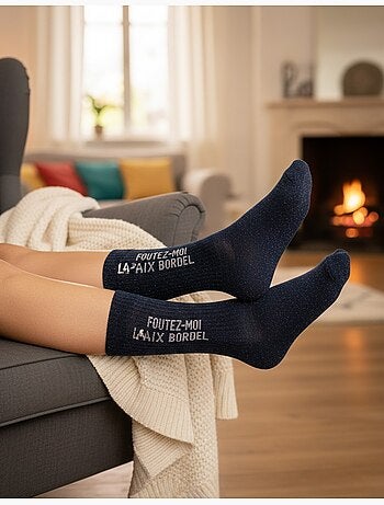 Chaussettes à paillettes Femme Message Humoristique Pack de 4 Paires