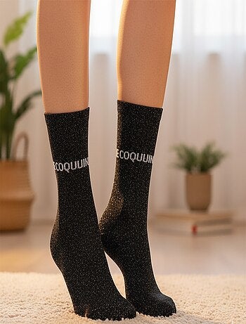 Chaussettes à paillettes Femme Message Humoristique Pack de 5 Paires