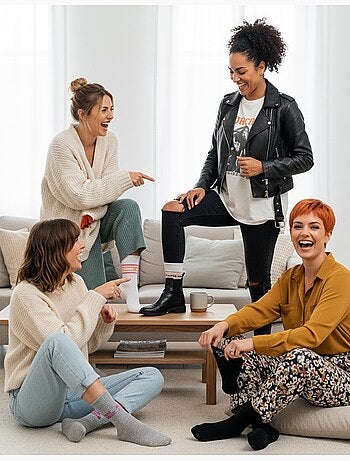 Chaussettes à paillettes Femme Message Humoristique Pack de 8 Paires