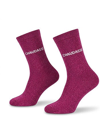 Chaussettes à paillettes Femme Message Humoristique