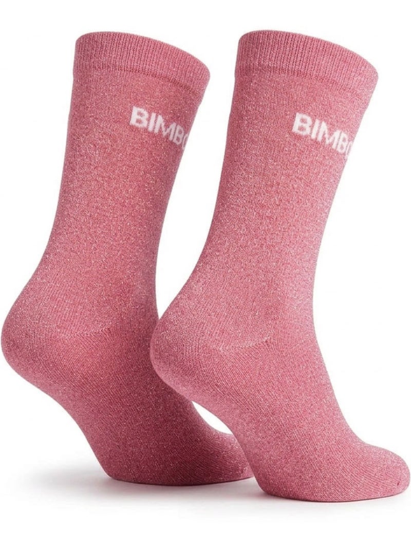 Chaussettes à paillettes Femme Message Humoristique Rose - Kiabi