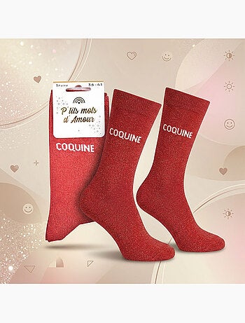 Chaussettes à paillettes Femme Message Humoristique