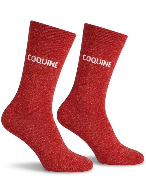 Chaussettes à paillettes Femme Message Humoristique - Kiabi
