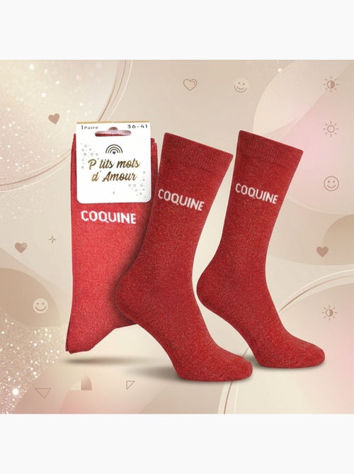 Chaussettes à paillettes Femme Message Humoristique - Kiabi