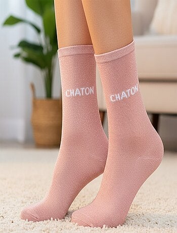 Chaussettes à paillettes Femme Message Humoristique