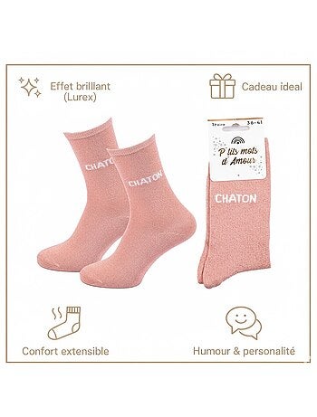 Chaussettes à paillettes Femme Message Humoristique