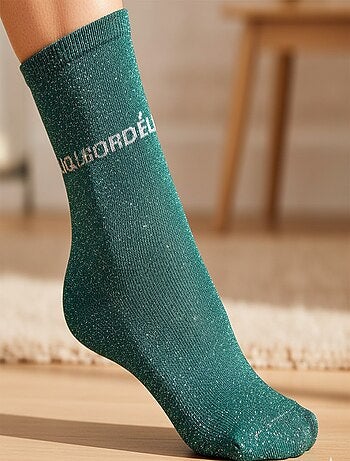 Chaussettes à paillettes Femme Message Humoristique