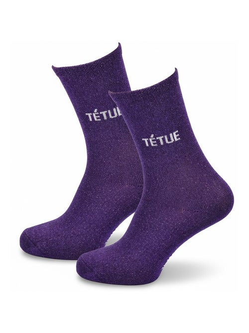 Chaussettes à paillettes Femme Message Humoristique - Kiabi