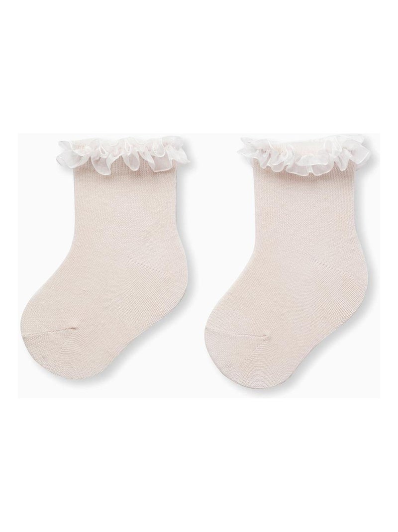 Chaussettes à Volants pour Bébé Fille   CÉRÉMONIE Rose clair - Kiabi