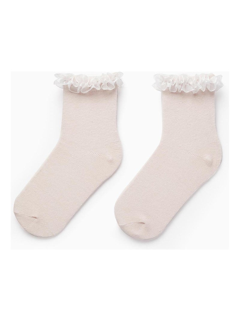 Chaussettes à Volants pour Fille   CÉRÉMONIE Rose clair - Kiabi