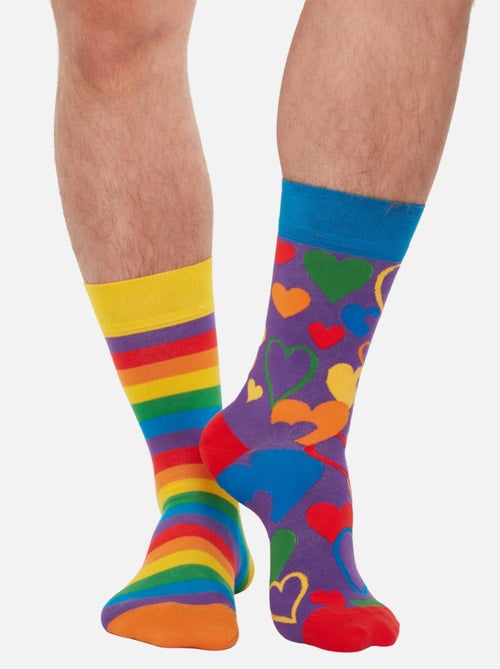 Chaussettes Amours Arc-en-ciel - Kiabi