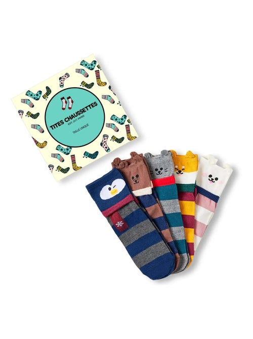Chaussettes Animaux Echarpe (Lot x5) | Titeschaussettes - Kiabi