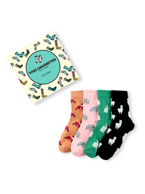 Chaussettes Animaux Longue (Lot x4) | Titeschaussettes - Kiabi