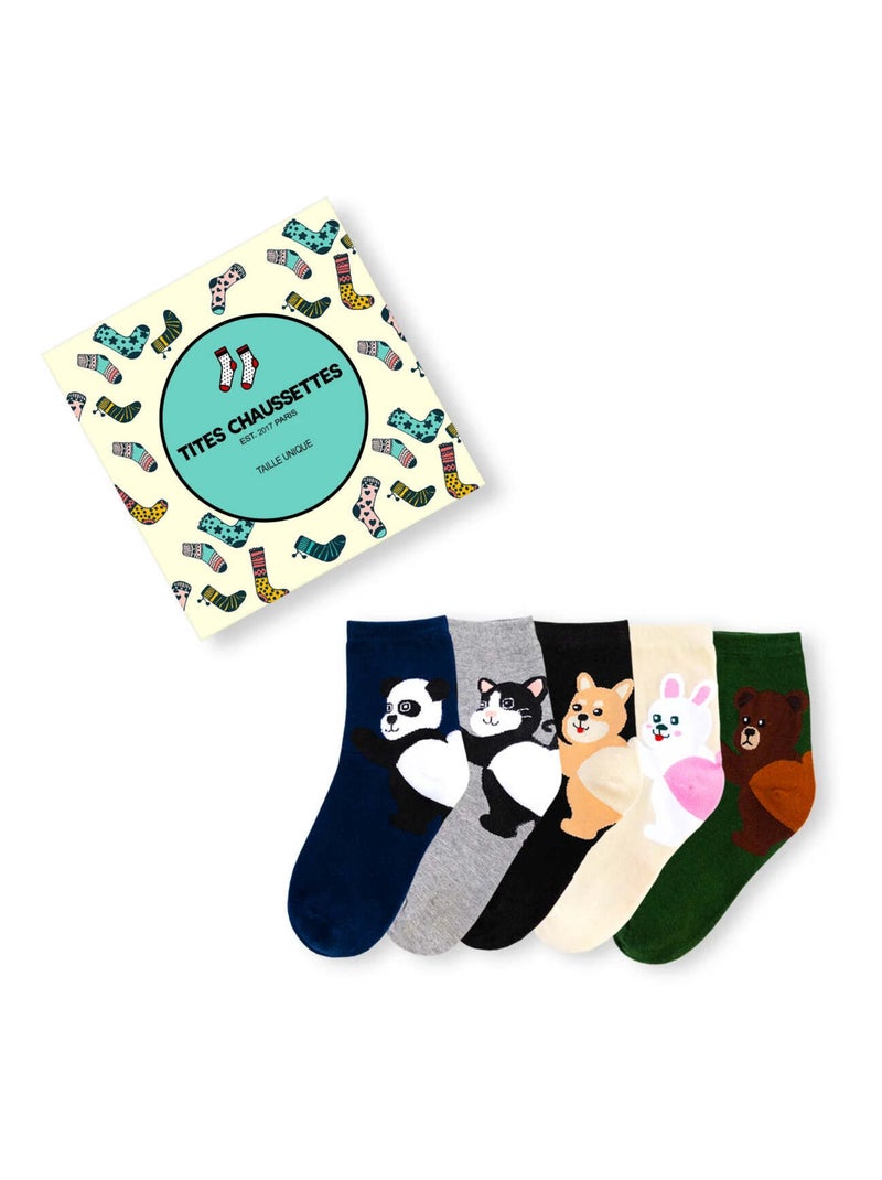 Chaussettes Animaux Talon (Lot x5) | Titeschaussettes Multicolore - Kiabi
