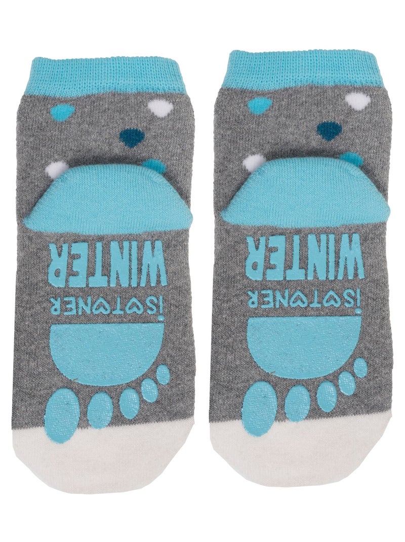 Chaussettes anti-dérapantes basses avec picots enfant Isotoner Gris chiné - Kiabi