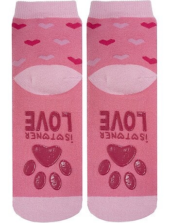 Chaussettes anti-dérapantes coton, picots antidérapants bébé fille isotoner