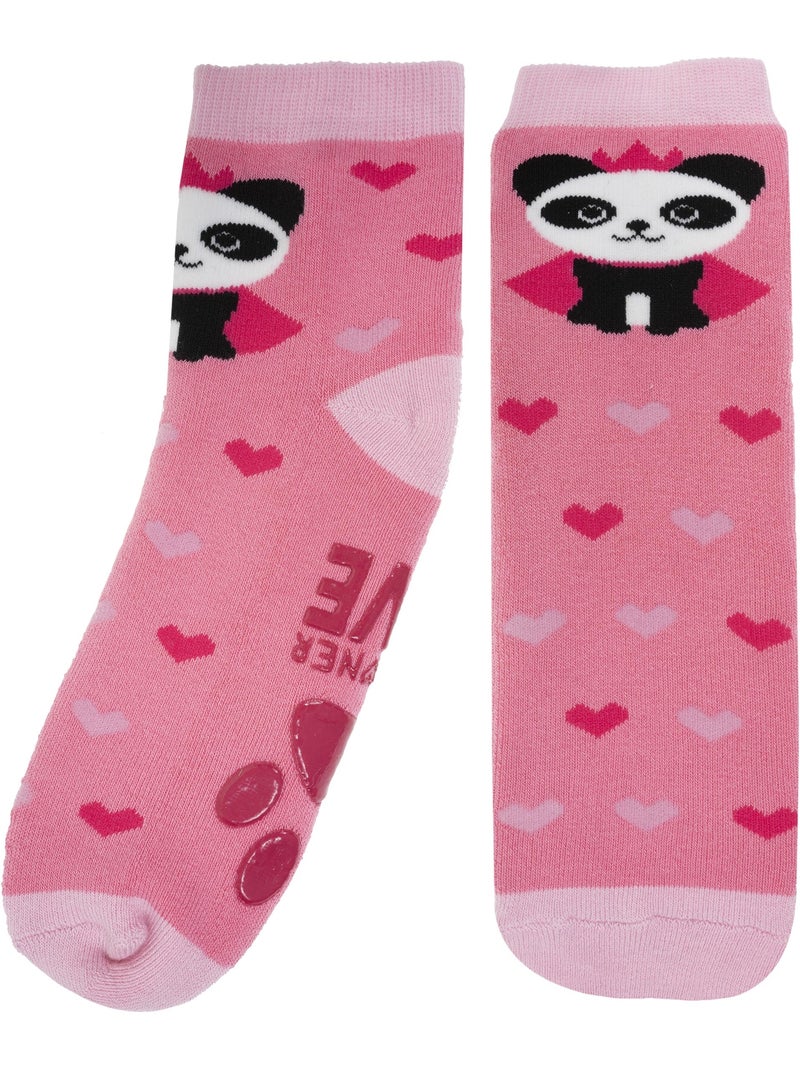 Chaussettes anti-dérapantes coton, picots antidérapants bébé fille isotoner Rose - Kiabi