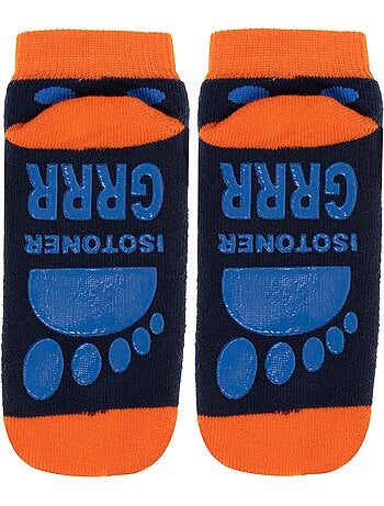 Chaussettes anti-dérapantes coton, picots antidérapants bébé garçon isotoner