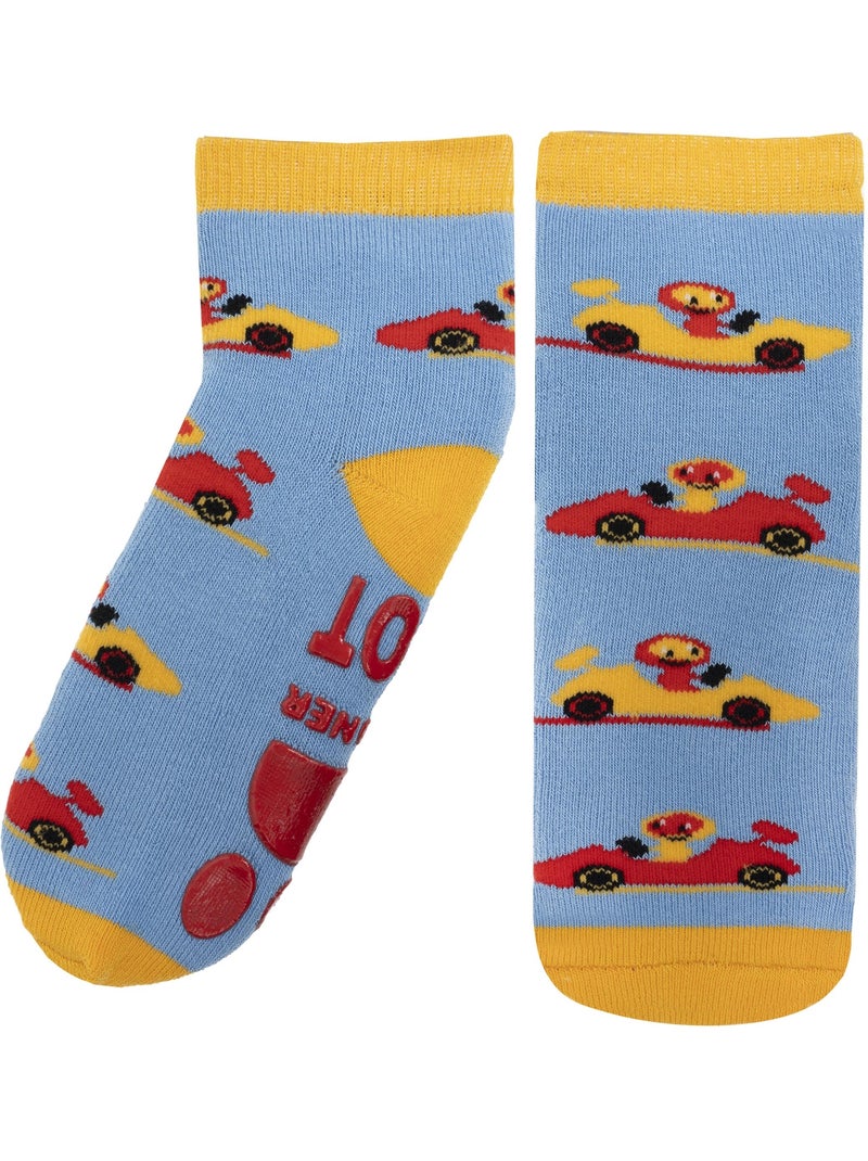 Chaussettes anti-dérapantes coton, picots antidérapants bébé garçon isotoner Bleu - Kiabi