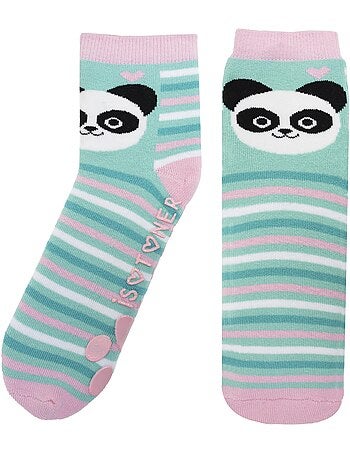 Chaussettes anti-dérapantes coton, picots antidérapants fille isotoner