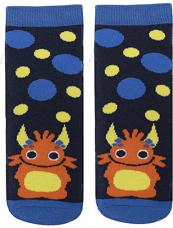 Chaussettes anti-dérapantes coton, picots antidérapants garçon isotoner