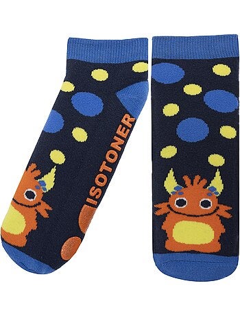 Chaussettes anti-dérapantes coton, picots antidérapants garçon isotoner