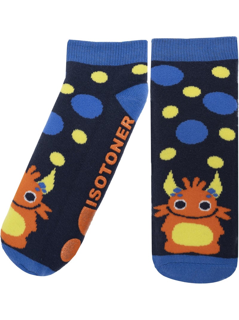 Chaussettes anti-dérapantes coton, picots antidérapants garçon isotoner Bleu marine - Kiabi