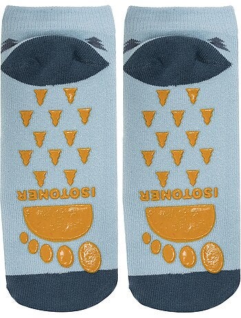 Chaussettes anti-dérapantes coton, picots antidérapants mixte enfant isotoner