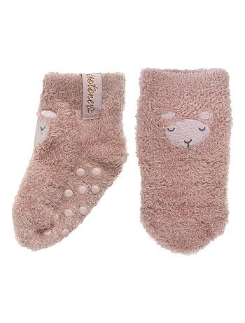Chaussettes anti-dérapantes maille, forme basse, picots antidérapants fille Isotoner