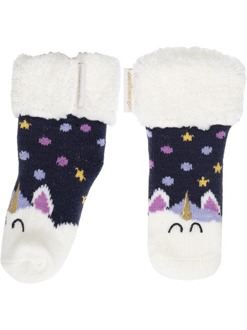 Chaussettes anti-dérapantes maille jacquard, picots antidérapants fille isotoner - Kiabi Chaussettes anti-dérapantes maille jacquard, picots antidérapants fille isotoner - Kiabi