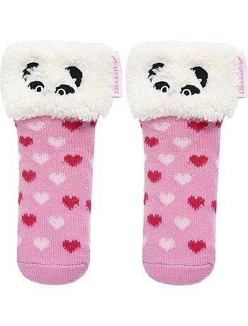 Chaussettes anti-dérapantes maille jacquard, picots antidérapants fille isotoner