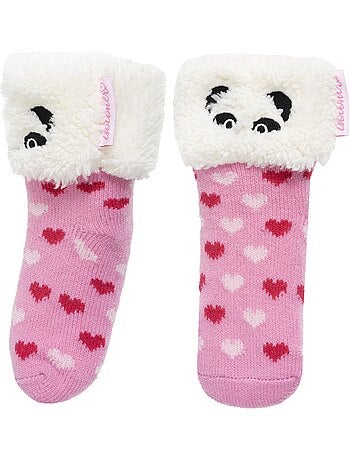 Chaussettes anti-dérapantes maille jacquard, picots antidérapants fille isotoner