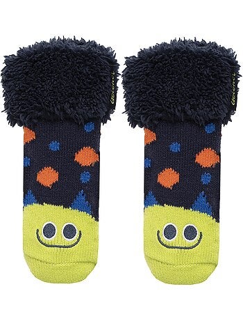 Chaussettes anti-dérapantes maille jacquard, picots antidérapants garçon isotoner