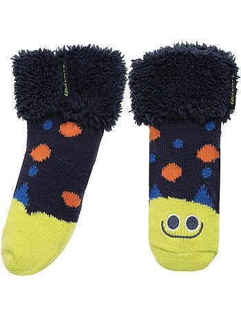 Chaussettes anti-dérapantes maille jacquard, picots antidérapants garçon isotoner