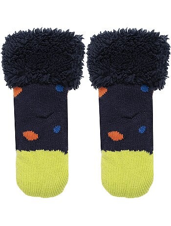Chaussettes anti-dérapantes maille jacquard, picots antidérapants garçon isotoner