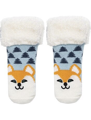 Chaussettes anti-dérapantes maille jacquard, picots antidérapants mixte enfant isotoner