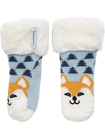 Chaussettes anti-dérapantes maille jacquard, picots antidérapants mixte enfant isotoner
