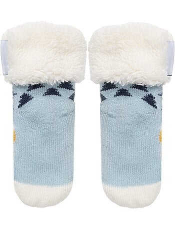 Chaussettes anti-dérapantes maille jacquard, picots antidérapants mixte enfant isotoner
