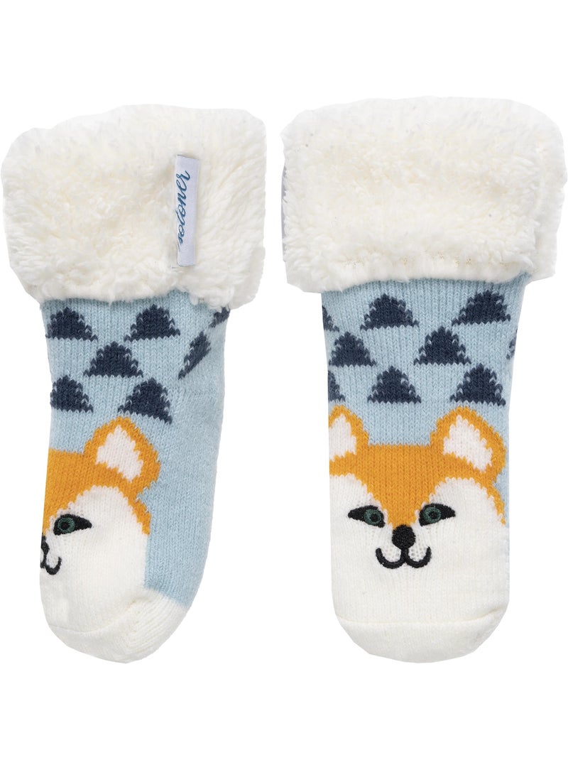 Chaussettes anti-dérapantes maille jacquard, picots antidérapants mixte enfant isotoner Bleu - Kiabi