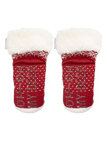 Chaussettes anti-dérapantes maille noël - picots antidérapants fille Isotoner