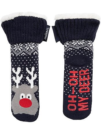 Chaussettes anti-dérapantes maille noël - picots antidérapants garçon
