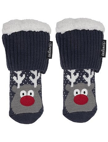 Chaussettes anti-dérapantes maille noël - picots antidérapants garçon Isotoner