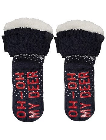 Chaussettes anti-dérapantes maille noël - picots antidérapants garçon Isotoner