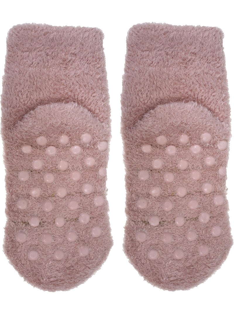 Chaussettes anti-dérapantes mouton blush en maille fille Blush - Kiabi