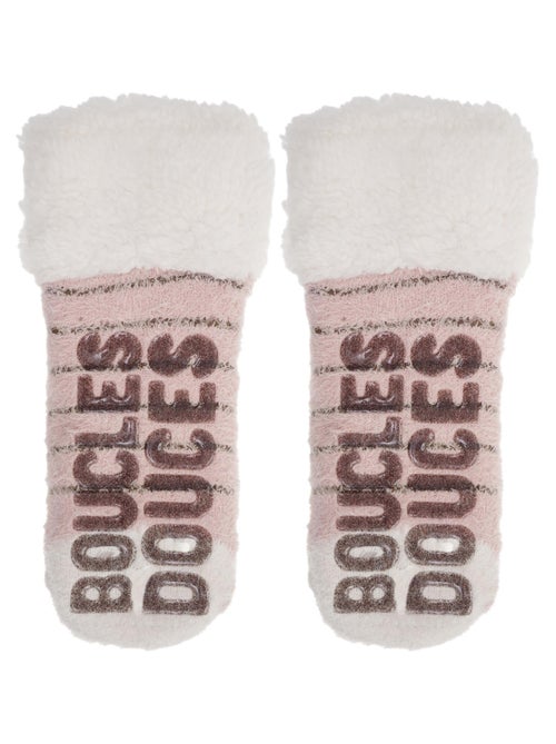 Chaussettes anti-dérapantes Mouton Blush en maille fille Isotoner - Kiabi